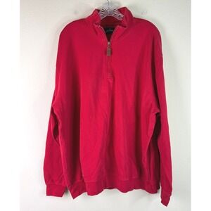 Jack Nicklaus Pullover Mens XXL Red Quarter Zip 100% Cotton Golden Bear Logo